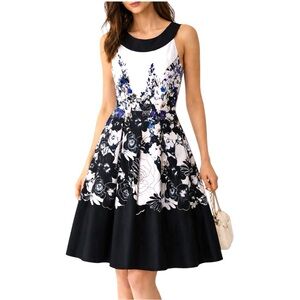 Cartise Floral Fit & Flare Dress Size 2